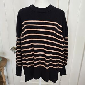 Striped Black and Tan Women's Sweater